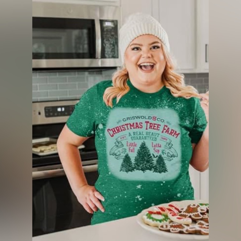 NWOT- Griswold’s Christmas tree farm 
Fun Green and White Splatter T-Shirt 4XL - Picture 2 of 8